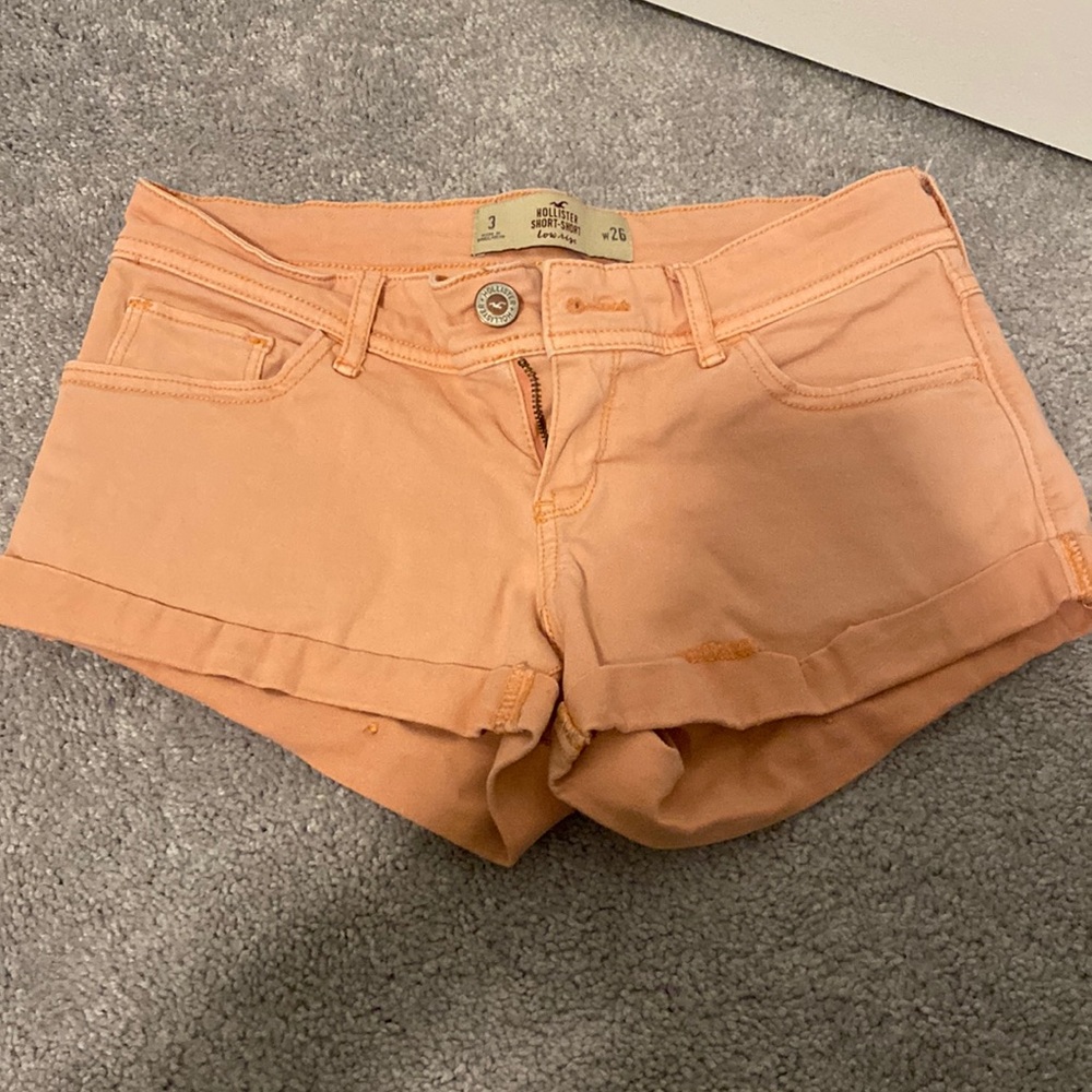 Coral Hollister Short-Short Low-Rise Shorts